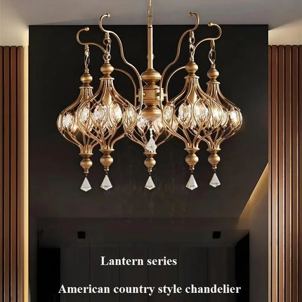 Lustre suspension vintage en cristal style rétro français — LZ4P9XQ