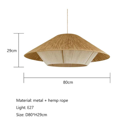 Suspension rétro en rotin style wabi sabi pour bar et restaurant — LZ4X9M