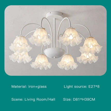 Lustre en verre à pétales pour décoration intérieure kawaii — LZ4X9T