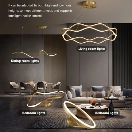 Suspension LED moderne pour décoration intérieure élégante et luxueuse — LZ4X9P