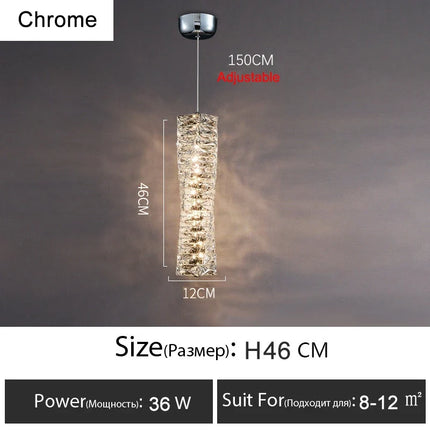 Lustre anneau LED dimmable en cristal pour intérieur moderne — LZ7XQ2