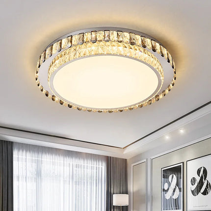 Plafonnier LED rond en cristal design moderne — LZ7D9Q