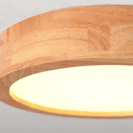 Plafonnier LED rond en bois style nordique simple — LZ4X7J9