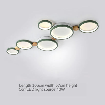 plafonnier moderne en bois avec éclairage led intérieur