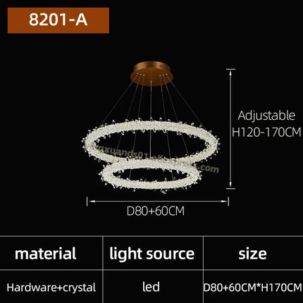 Lustre suspendu en cristal à motifs fleurs de glace élégant — LZ4XJ9