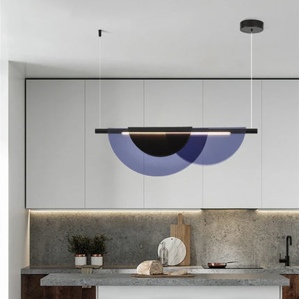 Lustre nordique moderne en acrylique avec verre coloré LED — LZ4P9XQ