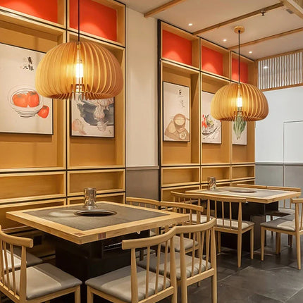 Lustre en bois style japonais rétro pour décoration créative — LZ4X9T