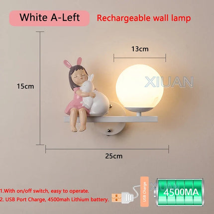 Applique murale rechargeable en résine décorative pour chambre d’enfant — LZ4X9T1