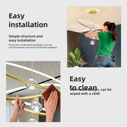 Lustre moderne en cristal avec éclairage LED intégré — LZ4X9T2