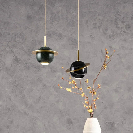 Lustre circulaire en marbre naturel style nordique pour bars et restaurants — LZ4X7Q9J