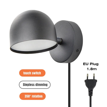 Applique murale LED tactile orientable 350° avec variateur et prise — LZ4X9P2