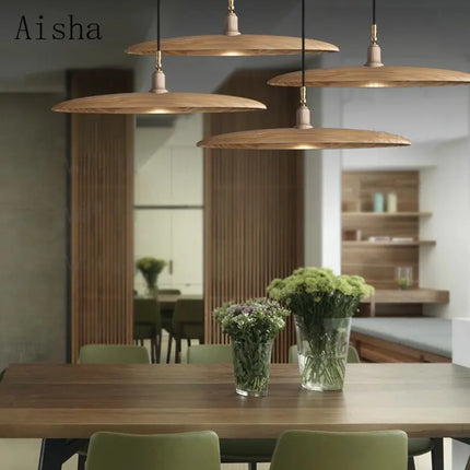 Lustre en bois au style nordique pour éclairage décoratif élégant — LZ4X9T