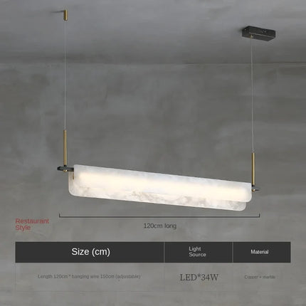 Lustre moderne en marbre naturel et cuivre lumineux — LZ4X9P2