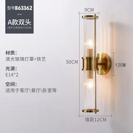 Applique murale LED moderne en cristal doré luxe — LZ3F9XQ