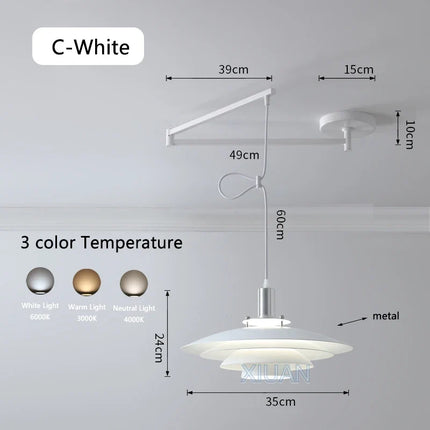 Suspension LED moderne à bras oscillant mobile — LZ4X7Q9