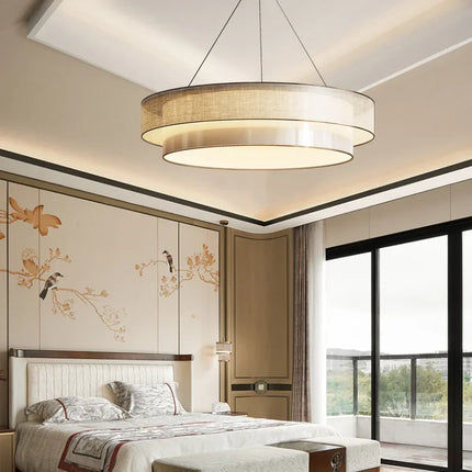 Lustre circulaire en tissu pour intérieur élégant — LZ4X9P