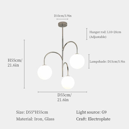Lustre moderne en fer et verre pour intérieur — LZ4X9M