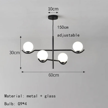 Lustre en verre blanc au design moderne pour intérieur élégant — LZ4X9T