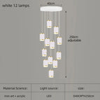 Blanc 12 lampes / Lumière neutre