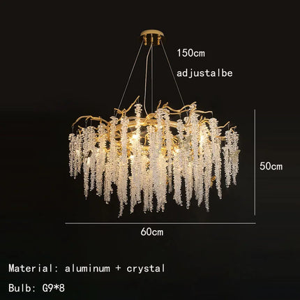 Applique murale LED art déco en cristal et aluminium doré — LZ4X9P2