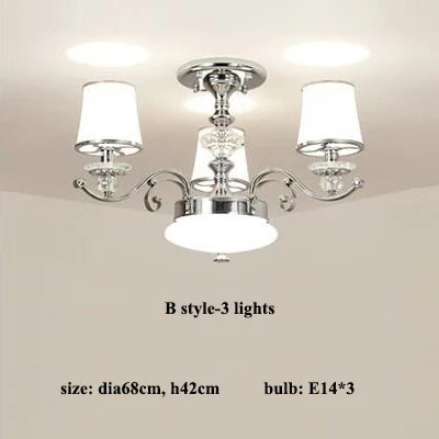 Lustre moderne chromé avec abat-jours blancs — LZ4XJ9
