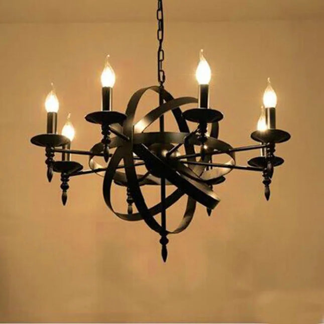 lustre industriel rétro globe en fer style loft américain