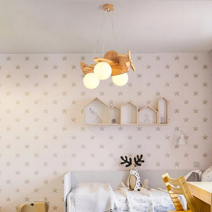 Lustre suspension en bois décoratif pour chambre d'enfant — LZ4P9X