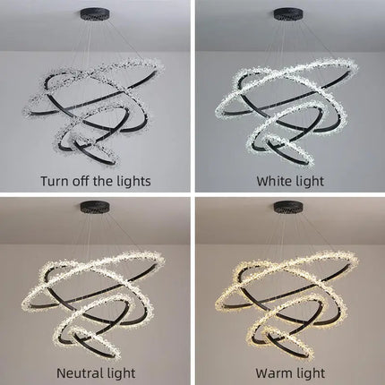 Lustre suspension moderne en cristal de luxe décoratif — LZ4P9X