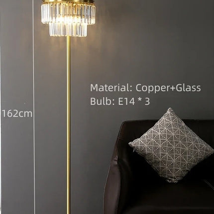 Lampadaire en verre et cuivre pour hôtel et bureau — LZ4P9XQ