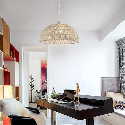 Lustre suspension en corde de chanvre style japonais — LZ4X9P