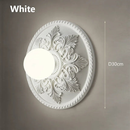 Applique murale ronde rétro avec abat-jour en verre haut de gamme — LZ4X9P2