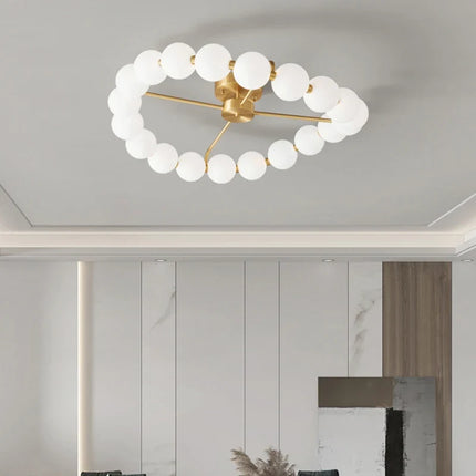 Lustre LED avec anneau en cuivre et globe acrylique — LZ4X9T2