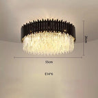 Plafonnier 55cm / Lumière chaude / Cadre noir
