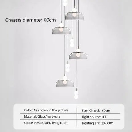 Suspension en verre au design nordique pour intérieur moderne — LZ4XJ9