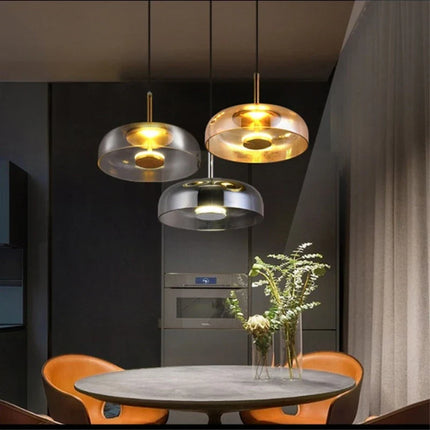 Suspension en verre fumé transparent style nordique pour hôtel et café — LZ4P9X