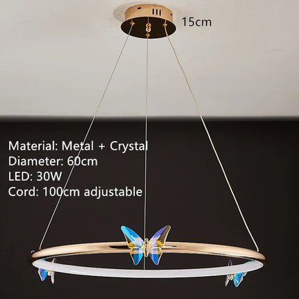 Lustre LED papillon avec cordon ajustable pour intérieur — LZ4X9M