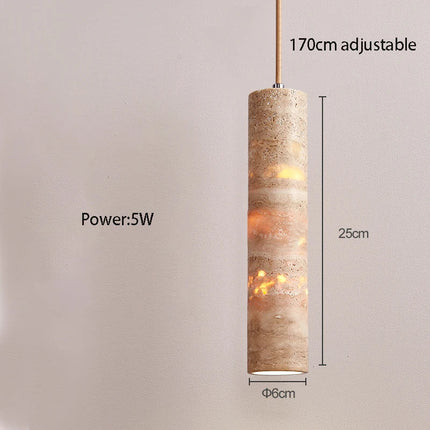 Suspension cylindrique LED au design effet marbre — LZ4X9T2