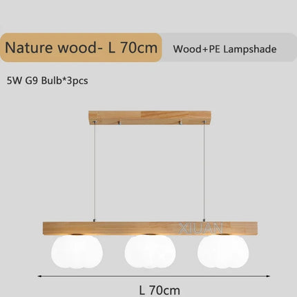 Suspension moderne en bois naturel forme coton — LZ4X9T2