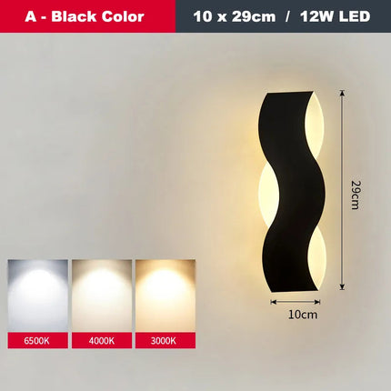 Applique murale LED design vague pour couloir intérieur — LZ4XJ9