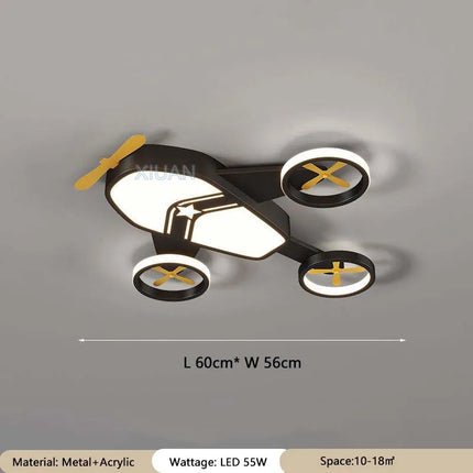 Plafonnier lumineux en forme d’avion pour chambre garçon — LZ4X9M
