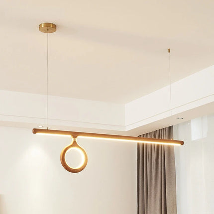 Lustre en bois style nordique japonais pour éclairage intérieur — LZ4X9M