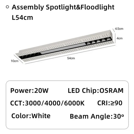 Spot LED encastrable magnétique pour éclairage intérieur linéaire moderne — LZ4X9P2