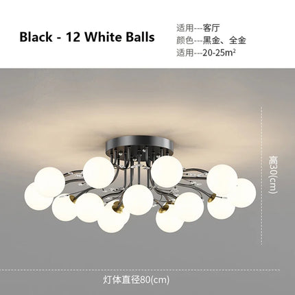 Lustre suspension boule en verre doré style nordique — LZ4X9P2