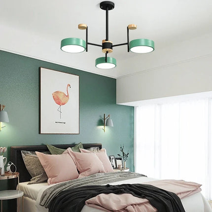 Lustre nordique en fer et bois acrylique pour décoration intérieure — LZ4P9XQ