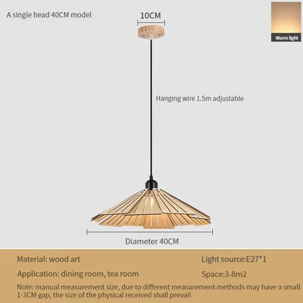 Plafonnier rétractable en bois pour décoration lumineuse intérieure — LZ4X9T2