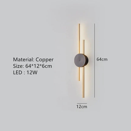 Applique murale LED en laiton minimaliste pour allée et restaurant — LZ4X9T1