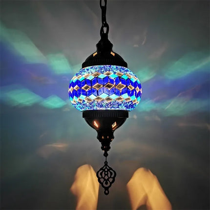 Suspension en verre teinté style méditerranéen au design bohème romantique — LZ4X9P