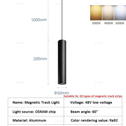 Spot magnétique moderne intégré pour rails d’éclairage — LZ4P9XQ