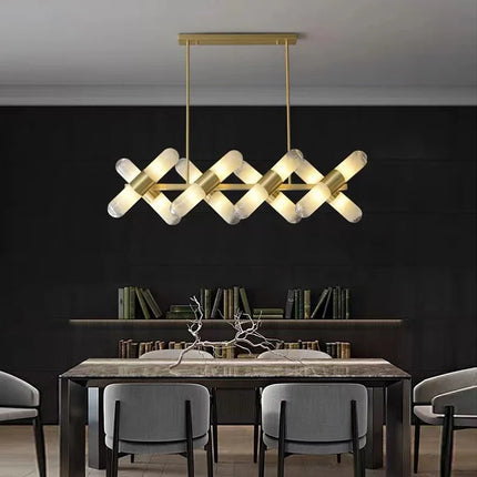 Lustre LED italien minimaliste en cuivre pour bar et café — LZ4P9XQ