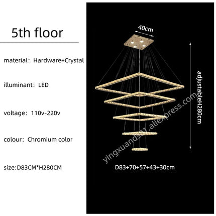 Lustre LED moderne en cristal au design minimaliste élégant — LZ4P9X